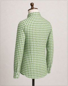 Chemise Habillée Homme Premium à Carreaux Verts Tendance en Coton Respirant à Manches Longues – Qualité Supérieure pour Tenue Décontractée ou Professionnelle - Product Image 3