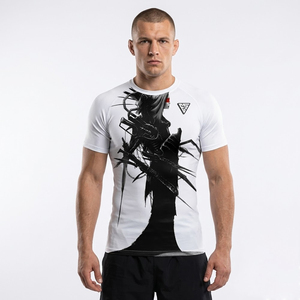 Camiseta de Compresión Personalizada Sublimada para MMA y BJJ de Manga Corta - Top Transpirable Elástico en 4 Direcciones para Grappling - OEM Profesional - Product Image 1