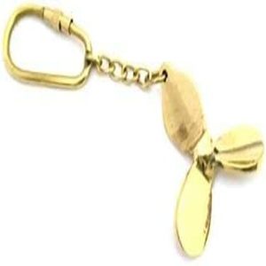 Porte-clés élégant en laiton doré, fait main, design éolienne inspiré de la navigation, pour un charme vintage et un style intemporel - Product Image 1