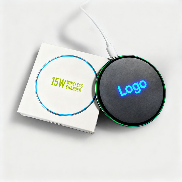 15W Wireless Charger for 16/15/14/13/12 Recyclable Qi Desktop Charger with LED Light Portable Battery Included