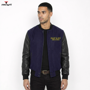 High Quality Custom College Winter Bomber <b>Jacket</b> for Men Top Trending Varsity Style <b>Canvas</b> Fabric Front Logo Windproof - Product Image 5