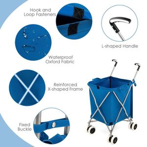Carrito de Compras Plegable con Bolsa de Lona Extraíble Resistente al Agua - Product Image 6
