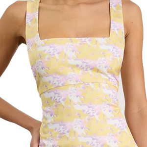 Vestido Mini Floral Jacquard sin Mangas con Cuello Cuadrado y Lazo en el Hombro, Hecho a Medida para Mujer, Ropa de Fiesta de Verano, Venta al por Mayor OEM ODM - Product Image 5