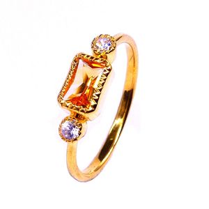 Bague Classique pour Femme en Argent Sterling 925 Plaqué Or avec Pierre Précieuse Citrine, Marque Gemvanity, Sertie à Griffes, Style Hindou, pour Mariage - Product Image 4
