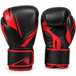 Gants de boxe professionnels en PU, ajustables avec fermeture auto-agrippante, logo personnalisé, évacuation de l'humidité, vente en gros, respirants - Product Image 1