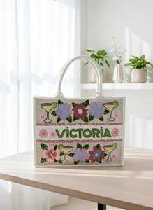 Mahjons Tiles <b>Beaded</b> Canvas Tote Bags Customized Designs Handmade Latest Hot Selling <b>Large</b> Capacity Fashion Multi-Function - Product Image 3
