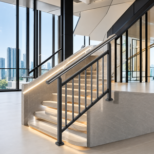 Modern Stainless <b>Steel</b> Stair <b>Railing</b> with Metal Handrail Luxury Indoor Staircase Guardrail Design - Product Image 3