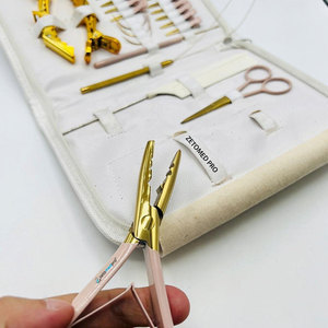 Weft Hair Extension Multi Functional Plier Tools Kit With Scissor, Comb Quick Hair Parting <b>Clips</b> Tools Loop <b>Hook</b> and C Needles - Product Image 3