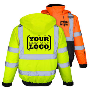 Chaqueta de Seguridad Reflectante de Alta Visibilidad para Hombre, con Logotipo Personalizado, Impermeable, de Forro Polar, para Invierno, de Manga Larga, Ropa de Trabajo de Alta Visibilidad - Product Image 2