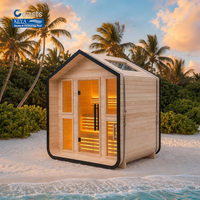 Cabina de Sauna con Tratamiento Térmico a 200°C, Certificación UKCA, 230V, WiFi Inteligente, Techo de Madera, para Jardín, Entrega DDP en Hoteles del Reino Unido