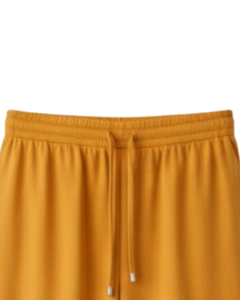 Pantalones Deportivos Anchos Color Amarillo Mostaza para Mujer, Cintura Elástica con Cordón, Pantalones Casuales Holgados, Fabricante Personalizado, Suministro al por Mayor - Product Image 4