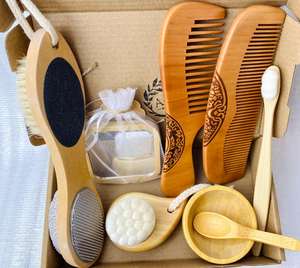 Peine de madera multiusos para el cabello, herramienta de aseo para masaje de barba, bigote y cuero cabelludo, antiestático, natural, Premium - Product Image 3