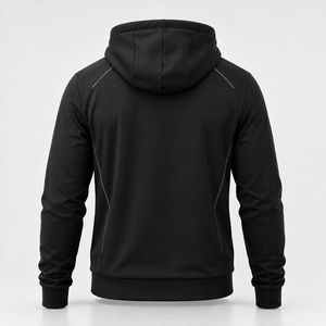 New Arrival 2026 OEM Service Custom Logo Winter <b>Men</b> Solid Vintage Zipper-Up <b>Fleece</b> Hoodie Sweatshirt 2 Pcs 100% Polyester - Product Image 2