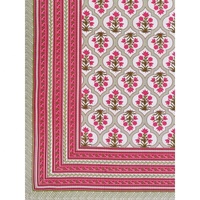 Nappe de table rectangulaire en lin de table ronde imprimée en blocs de coton avec couverture florale Nappe en tissu fabriqué