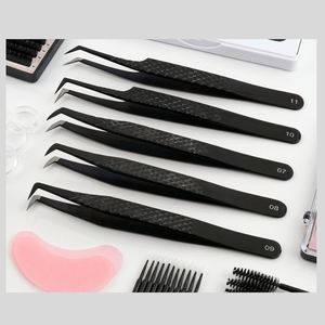 แหนบปลายไฟเบอร์ สแตนเลสสตีล ปลายยาว สำหรับแยกขนตา ต่อขนตาแบบเส้นต่อเส้น - Product Image 1