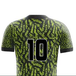 Men's V-Neck Sublimated Soccer Jersey Green Black Geometric Print Breathable Short Sleeve Regular Fit Adult Football Apparel - Product Image 4