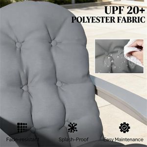 Set di due cuscini grigi antiscivolo per sedie da esterno (solo cuscini) - Product Image 3