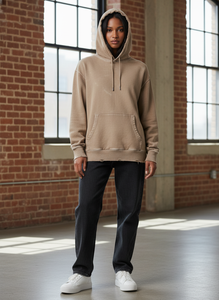 Sudadera con capucha de doble capa OEM Streetwear, estilo vintage, lavado ácido, dobladillo sin rematar, algodón, oversize, hip-hop, personalizada para hombre - Product Image 2