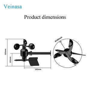 XS-WSDS02 통합 풍속 및 방향 센서 알루미늄 합금 풍속계 측정 풍속 Rs485 0-5v - Product Image 2
