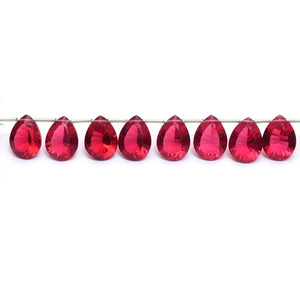Perles en pierre naturelle de tourmaline rose AAA 12x16mm, forme poire, coupe concave, couleur rubellite, quartz hydro, pierres à facettes, perles lâches pour bijoux - Product Image 4