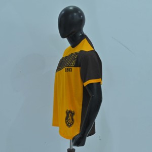 Camiseta de Manga Corta con Cuello Redondo para Hombre Centaur, Amarillo y Negro, Corte Regular, Transpirable, Estilo Deportivo Informal, con Logotipo Estampado - Product Image 3