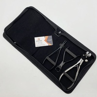 BEAUTIVIA Pince à micro-mèches en acier inoxydable de qualité chirurgicale, à nouer à la main, avec étui en cuir, outils d'extension capillaire