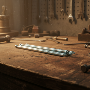 Tornillos para Madera PDC de Doble Rosca Métrica/Pulgada, Diámetro M6-M12, Cabeza Ranurada, Rosca Parcial, Clase 4.8 6.8, Acero al Carbono Zincado DIN - Product Image 1