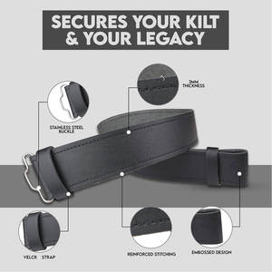 Cinturones de Cuero 100% para Hombre, Estilo Escocés Tradicional, Color Negro Liso, Tallas Personalizadas de Pequeña a 3XL, Más Vendidos - Product Image 2