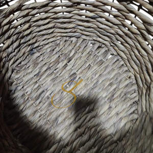 Vintage Natural Water Hyacinth Basket storage wire <b>framed</b> rope handle - Product Image 5