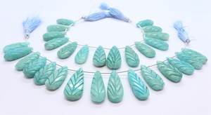 Perles de pierre d'amazonite naturelle AAA, forme poire longue, façonnées à la main, 10x28-12x32 mm, brin de 8 pouces pour la création de bijoux - Product Image 6