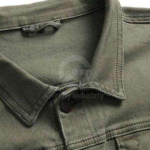 แจ็คเก็ตยีนส์ผู้ชายคุณภาพสูง ผ้าฝ้าย 100% สำหรับฤดูหนาว เป็นมิตรต่อสิ่งแวดล้อม ระบายอากาศได้ดี มีโลโก้ด้านหน้า ขั้นต่ำในการสั่งซื้อน้อย สินค้ามาใหม่ - Product Image 3