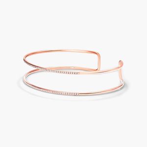 Two Row Cuff Diamond <b>Bracelet</b> In Yellow Gold - Product Image 4