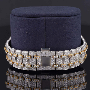 นาฬิกาฮิปฮอปสแตนเลสสตีล หน้าปัด 41 มม. สีโรสโกลด์ ตัวเรือนทอง กลไกอัตโนมัติ ประดับเพชรโมอิสซาไนต์ ตัวเลขแบบอารบิก - Product Image 3