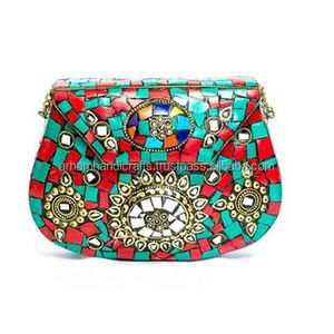 Meilleure qualité multi-usages mosaïque concepteur sac à main artisanat de luxe en gros pochette de soirée pour la fête de mariage et anniversaire - Product Image 3