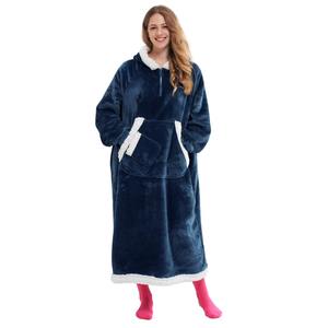 Sudadera con Capucha Tipo Manta Extra Grande Unisex de Franela y Felpa, Bata de Casa Gruesa y Cálida para Invierno, Material de Poliéster Tejido para Adultos, Hombres y Mujeres - Product Image 1