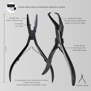 Herramientas para Extensiones de Cabello, Kit Multifuncional para Extensiones de Cabello, Kit Profesional de Instalación de Extensiones de Cabello con Microperlas, Cabello Atado a Mano - Product Image 2