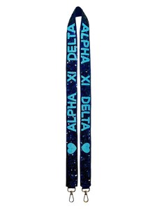 Alpha Chi Omega Beaded Purse Strap Handmade Sequin Heart Embroidery Cotton <b>Lanyard</b> Customizable for Game Day Party - Product Image 6