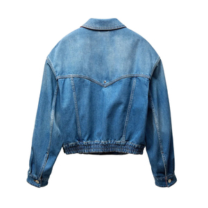 Veste en jean bleue décontractée pour homme et femme ZRROPS INDUSTRY, veste en jean bleue streetwear pour femme, veste en jean bleue style western pour femme - Product Image 2