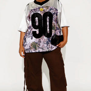 Maillot de football américain grande taille imprimé camouflage à manches courtes pour streetwear, vente en gros OEM sous marque privée pour les acheteurs américains - Product Image 1