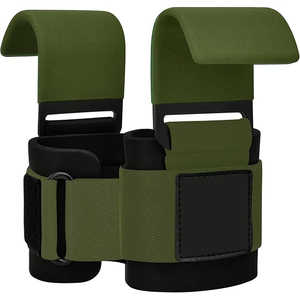 Crochets de musculation en acier inoxydable de qualité supérieure avec sangles de poignet à double couture pour la musculation professionnelle et le powerlifting - Product Image 1