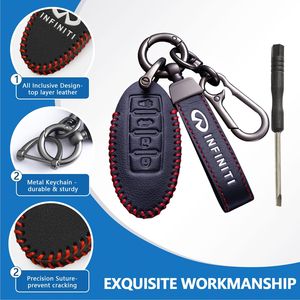 Accessori per Chiavi Auto Infiniti, Custodia in Pelle Premium per Chiavi, Compatibile con EX25 FX35 FX37 X50 G25 G35, Portachiavi Sostitutivo - Product Image 3