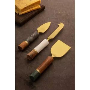 Stainless Steel Matt Black <b>Cheese</b> <b>Knife</b> <b>Set</b> Drop Design Handle Dishwasher Safe for Home Kitchenware Use Modern Luxury <b>Cheese</b> - Product Image 3