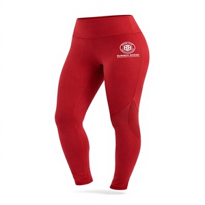Legging uni en Spandex/Polyester, longueur intégrale, taille mi-haute élastique, séchage rapide, écologique et respirant - Product Image 1