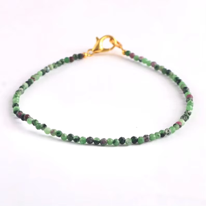 Natural <b>Ruby</b> Zoisite Micro Faceted Round Beads <b>Bracelet</b> Gemstone Jewelry For Women Elastic <b>Bracelet</b> Wholesale Bulk Supplier - Product Image 6