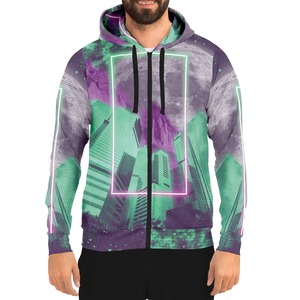 Sweat à capuche pour homme en tissu jersey de haute qualité avec logo personnalisé sur le devant, séchage rapide, respirant, avec poche, 100% polyester, hiver - Product Image 1