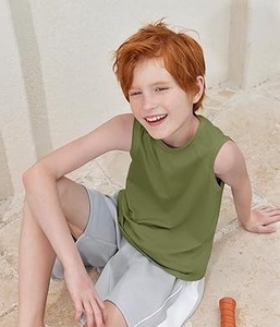 Camiseta sin mangas para niños, cuello redondo, sin mangas, para niños, con logo personalizado, camiseta sin mangas para bebés, venta al por mayor, OEM, transpirable - Product Image 5
