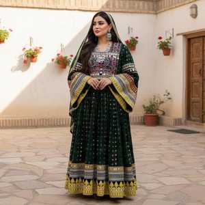 Ropa afgana KUCHI de alta calidad, vibrante y de peso pesado, 3 piezas, vestidos afganos hechos a mano para fiestas, a precio de mayoreo. - Product Image 2