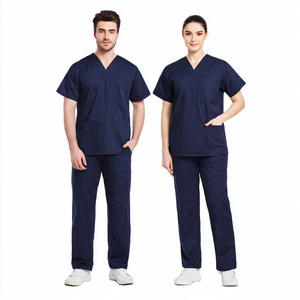 Hospital <b>Scrub</b> Suits & Uniforms Knitted 100% Cotton Breathable Comfortable Custom Clinic Staff Uniform - Product Image 4