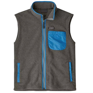 Gilets en polaire pour hommes et femmes, vente en gros, logo personnalisé, sans manches, couleur unie, veste sans manches - Product Image 6