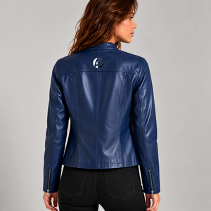 Chaqueta clásica de cuero para mujer hecha con atención al detalle que ofrece comodidad con estilo para uso diario, viajes y moda de temporada. - Product Image 3
